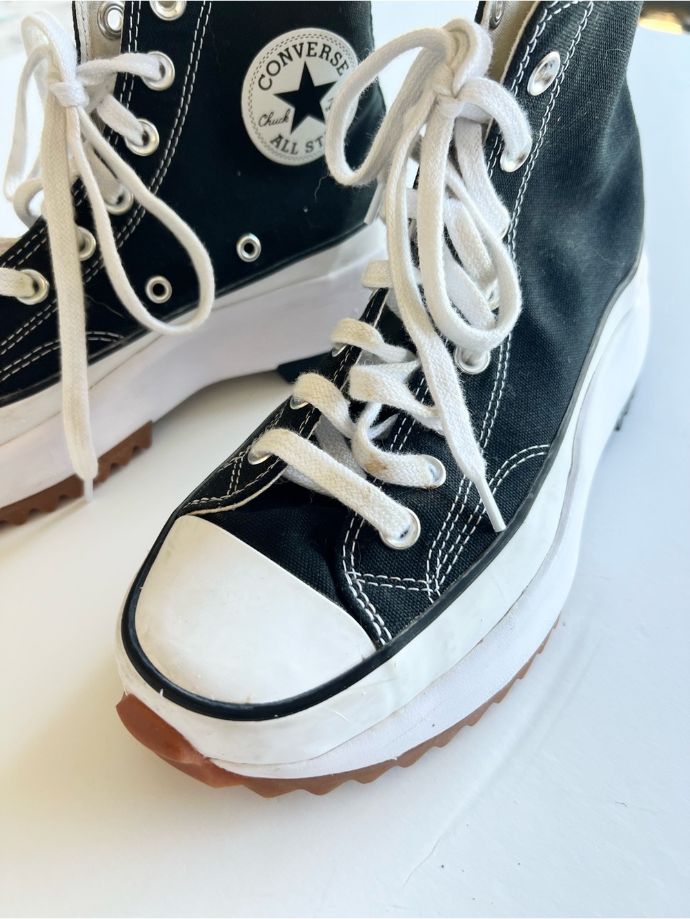 Converse Black High-Top Sneakers with Colorblock Ridged Soles - Picture 4 of 9